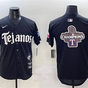Texas Rangers Team Big Logo Black Mexico 2025 Vapor Premier Limited Stitched Jerseys