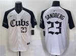 Chicago Cubs #23 Ryne Sandberg White Black 'Gothic North Side Edition' Vapor Premier Limited Stitched Jersey