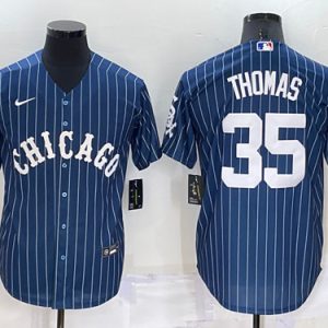 Chicago White Sox #35 Frank Thomas Navy Cool Base Stitched Jersey