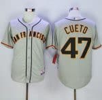 Giants #47 Johnny Cueto Grey Cool Base Road Stitched Jersey