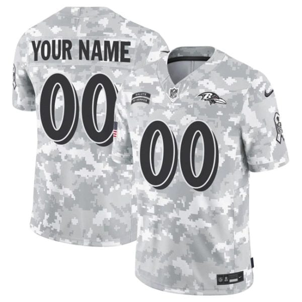 Baltimore Ravens Custom 2024 F.U.S.E Arctic Camo Salute To Service Limited Jersey