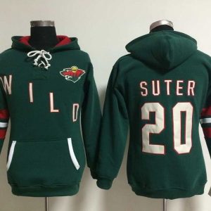 Minnesota Wild #20 Ryan Suter Green Old Time Heidi NHL Hoodie