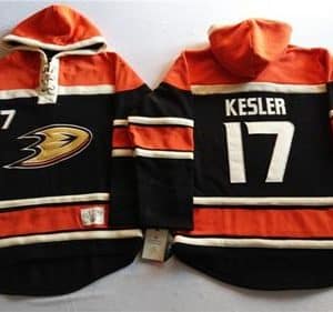 Ducks #17 Ryan Kesler Black Sawyer Hooded Sweatshirt Stitched Jersey