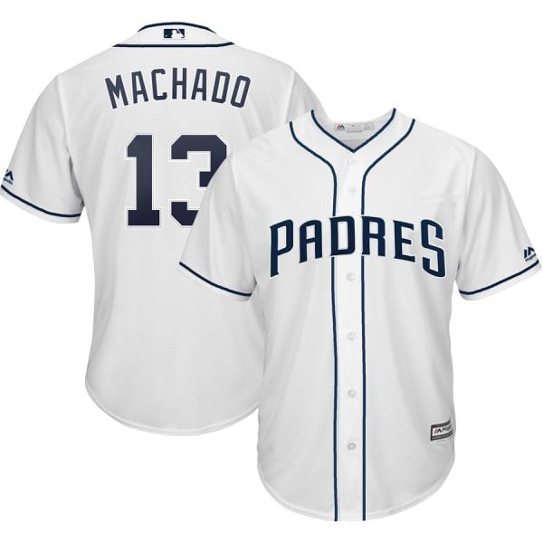 San Diego Padres #13 Manny Machado White Cool Base Stitched Jersey