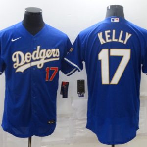 Los Angeles Dodgers #17 Joe Kelly Royal Blue Championship Flex Base Sttiched Jersey