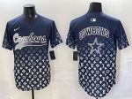Dallas Cowboys Team Big Logo Navy Limited Stitched Jersey