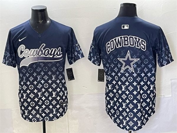 Dallas Cowboys Team Big Logo Navy Limited Stitched Jersey