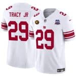 New York Giants #29 Tyrone Tracy Jr. White 2024 F.U.S.E. With John Madden Patch And 100TH Season Patch Vapor Untouchable Limited Stitched Jersey