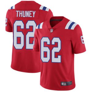 New England Patriots #62 Joe Thuney Red Vapor Untouchable Limited Stitched Jersey