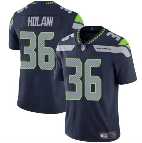 Seattle Seahawks #36 George Holani Navy 2024 Vapor Limited Stitched Jersey