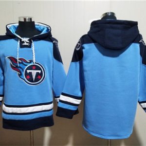 Tennessee Titans Blank Blue Lace-Up Pullover Hoodie