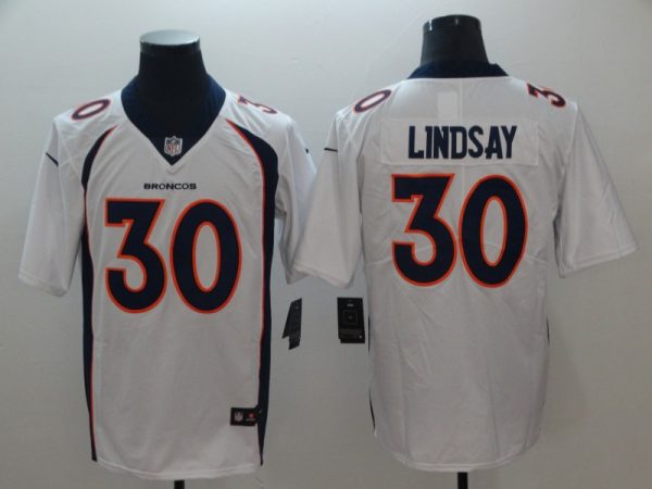 Denver Broncos #30 Phillip Lindsay White Vapor Untouchable Limited Stitched Jersey