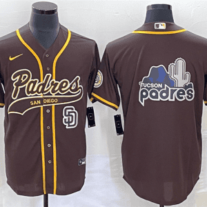 San Diego Padres Brown Big Logo In Back Cool Base Stitched Jersey
