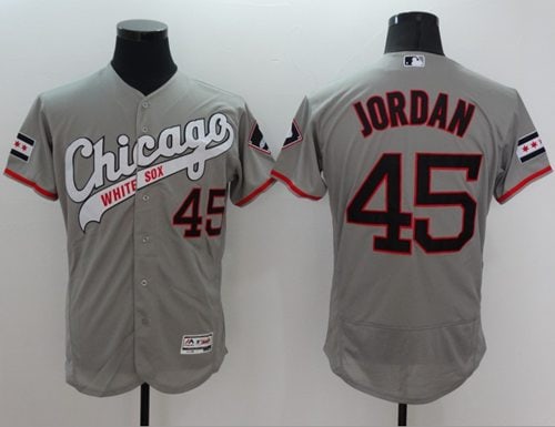 White Sox #45 Michael Jordan Grey Flexbase Authentic Collection Cooperstown Stitched Jersey