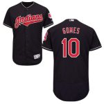 Indians #10 Yan Gomes Navy Blue Flexbase Authentic Collection Stitched Jersey