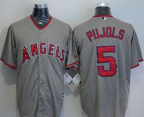 Angels Of Anaheim #5 Albert Pujols Grey New Cool Base Stitched Jersey