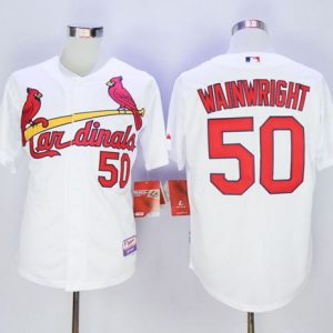 Cardinals #50 Adam Wainwright White Stitched Jersey