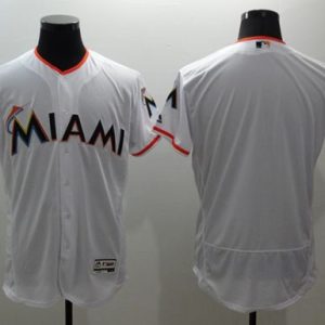 Marlins Blank White Flexbase Authentic Collection Stitched Jersey