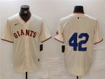 San Francisco Giants #42 Jackie Robinson Cream Stitched Jersey