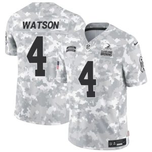 Cleveland Browns #4 Deshaun Watson Arctic Camo 2024 F.U.S.E. Salute To Service Limited Stitched Jersey