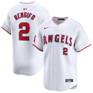 Los Angeles Angels #2 Luis Rengifo White Home Limited Stitched Jersey