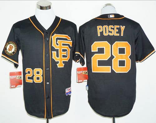 Giants #28 Buster Posey Black 2016 Cool Base Stitched Jersey
