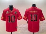 Kansas City Chiefs #10 Isiah Pacheco Red Gold 2025 Super Bowl LIX Patch Vapor Untouchable Limited Stitched Jersey