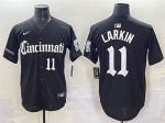 Cincinnati Reds #11 Barry Larkin Black 'Gothic Queen City Edition' Vapor Premier Limited Stitched Jersey