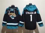 Jacksonville Jaguars #1 Travis Etienne Jr. Black Ageless Must-Have Lace-Up Pullover Hoodie