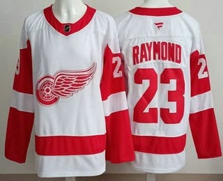 Detroit Red Wings #23 Lucas Raymond White Authentic Jersey