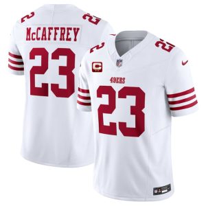 San Francisco 49ers #23 Christian McCaffrey White 2025 F.U.S.E. With 2-Star C Patch Vapor Untouchable Limited Stitched Jersey