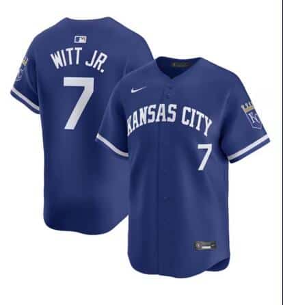 Kansas City Royals #7 Bobby Witt Jr. Royal Blue Cool Base Stitched Jersey
