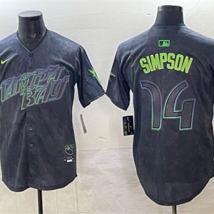 Tampa Bay Rays #14 Chandler Simpson Charcoal 2024 City Connect Limited Stitched Jersey