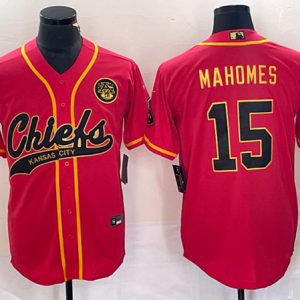 Kansas City Chiefs #15 Patrick Mahomes Red Gold Cool Base Stitched Jersey