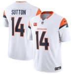 Denver Broncos #14 Courtland Sutton White 2024 F.U.S.E. With 4-Star C Patch Vapor Limited Stitched Jersey