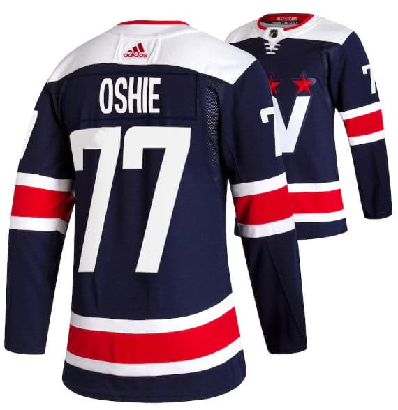 Washington Capitals #77 T.J. Oshie Navy Pro Stitched Jersey
