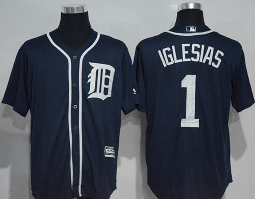 Tigers #1 Jose Iglesias Navy Blue New Cool Base Stitched Jersey