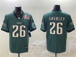 Philadelphia Eagles #26 Saquon Barkley Green 2025 Super Bowl LIX Patch New Vapor Untouchable Limited Stitched Jersey