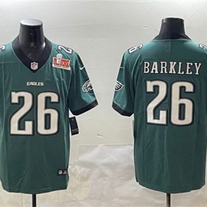 Philadelphia Eagles #26 Saquon Barkley Green 2025 Super Bowl LIX Patch New Vapor Untouchable Limited Stitched Jersey