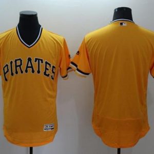 Pirates Blank Gold Flexbase Authentic Collection Stitched Jersey