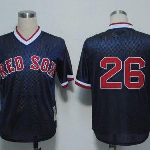 Mitchell And Ness 1991 Red Sox #26 Wade Boggs Dark Blue Stitched Throwback Jersey