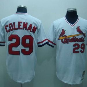 Mitchell And Ness Cardinals #29 Vince Coleman Stitched White Throwback Jersey