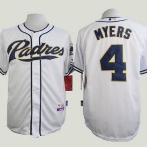 Padres #4 Wil Myers White Cool Base Stitched Jersey