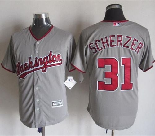 Nationals #31 Max Scherzer Grey New Cool Base Stitched Jersey
