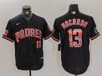 San Diego Padres #13 Manny Machado Black White Cool Base Stitched Jersey