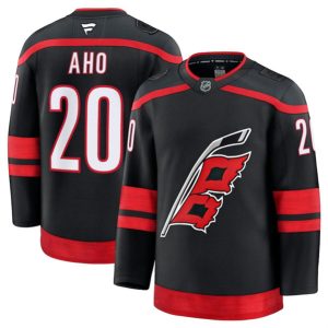 Carolina Hurricanes #20 Sebastian Aho Black 2024-25 Home Stitched Jersey