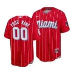 Miami Marlins Customized Red 2021 City Connect Cool Base Stitched MLB Jersey