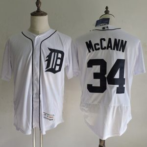 Tigers #34 James McCann White Flexbase Authentic Collection Stitched Jersey