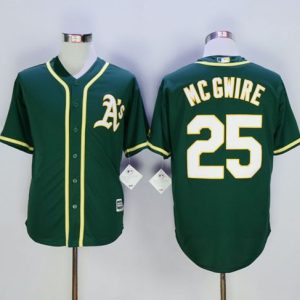 Athletics #25 Mark McGwire Green New Cool Base Stitched Jersey