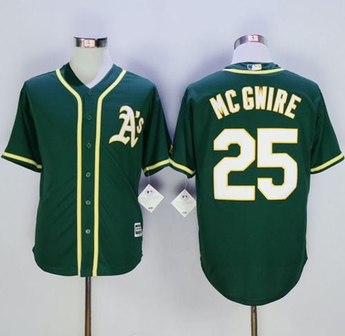 Athletics #25 Mark McGwire Green New Cool Base Stitched Jersey